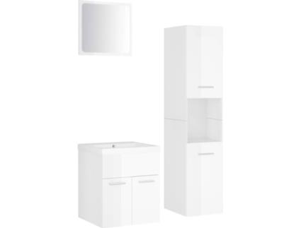 Conjunto de Móveis  3071132 (Branco Brilhante - Aglomerado de Madeira - 41x38.5x46 cm)