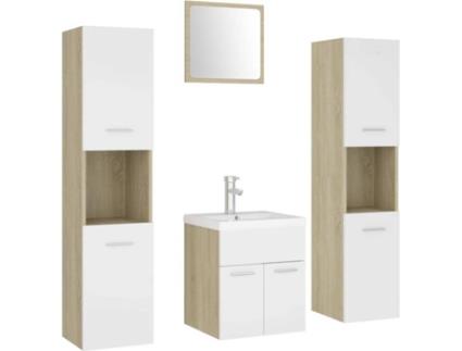 Conjunto de Móveis  3071491 (Branco e Bege - Aglomerado de Madeira - 41x38.5x46 cm)