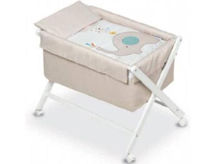 Roupa para Mini Berço  Elefante Branco/Bege