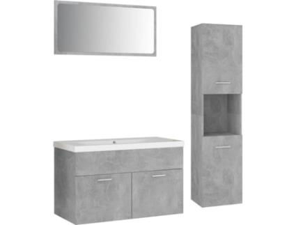 Conjunto de Móveis  3071148 (Cinzento - Aglomerado de Madeira - 80x38.5x46 cm)