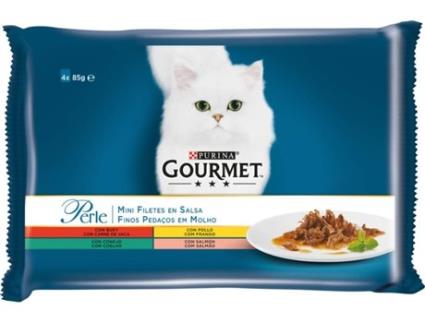 Ração para Gatos  (4x85 g - Húmida - Adulto - Sabor: Varias Carnes)