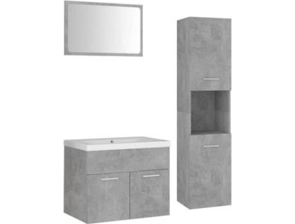 Conjunto de Móveis  3071139 (Cinzento - Aglomerado de Madeira - 60x38.5x46 cm)