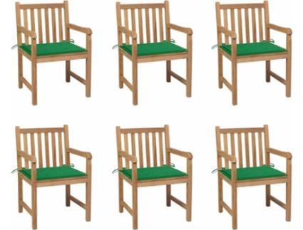 Conjunto 6 Cadeiras de Jardim  c/Almofadas 3073036 (58x60x90 cm - Madeira)