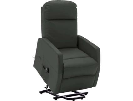 Poltrona  Reclinável Elevatória 321369 Couro Artificial Cinzento