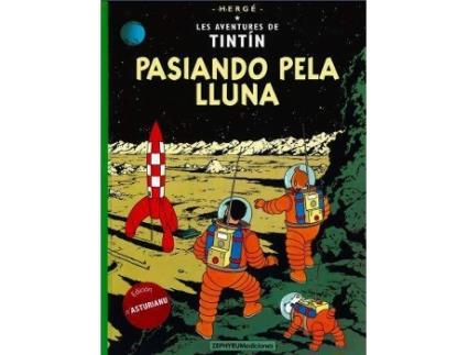 Livro Pasiando pela lluna de Herge (Asturiano)