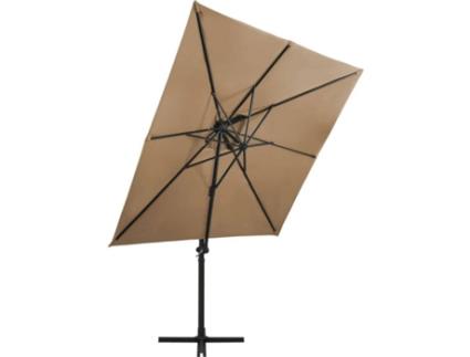 Guarda-Sol  Duplo (Cinzento Acastanhado - Poliéster - 250x250 cm)