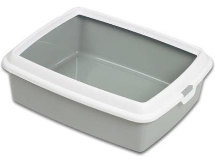 Caixa de Areia para Gatos  Hydra Maxi Cinzento e Branco (50x33x16 cm)