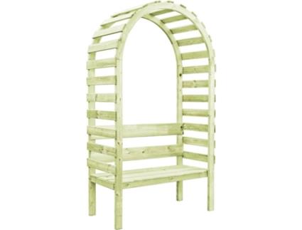 Pérgola  Com Banco 49041 (Verde - Madeira - 130 x 60 x 230 cm)