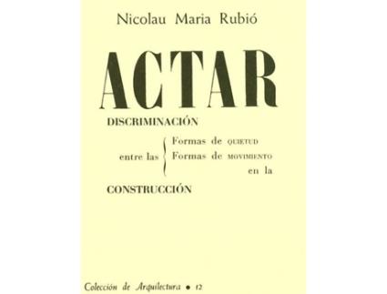 Livro Actar de N. Maria Rubió I Tudurí (Espanhol)