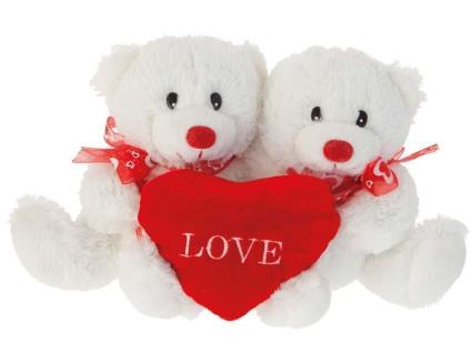 Conj. 2 Ursos com Coração 28cm