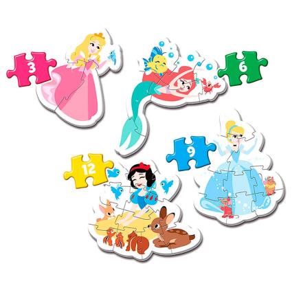 Puzzle 3+6+9+12 pçs - Disney Princess