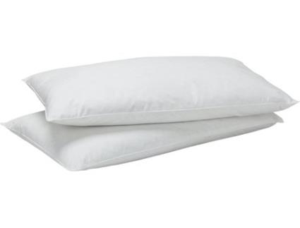 Pacote de 2 Almofadas  de 30% de Plumas com Capa Dupla de Algodão(70X45Cm) Branco