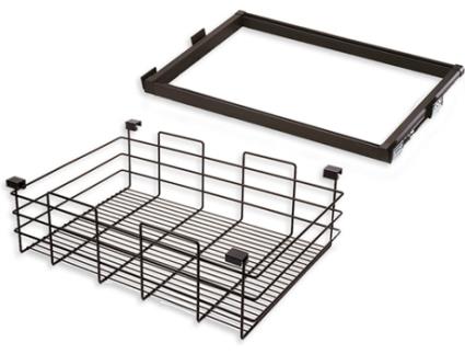 Cesto de Rede c/Calha Extraível  Moka (Aço e Plástico - 53,5x33x51 cm)