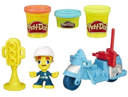 Plasticina  Play-Doh Police Motorcycle Pizza Delivery (Idade Mínima: 3 anos)