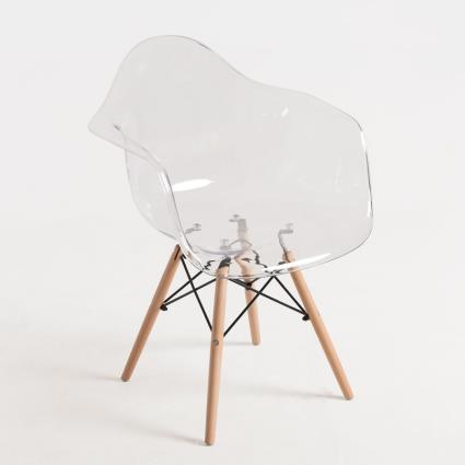 Cadeira de Jantar  Nordica Dau (Transparente - Policarbonato, Madeira - 83 x 61 x 57 cm)