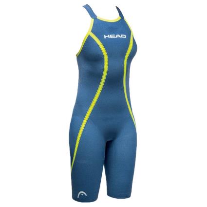 Fato de banho com calções para Mulher  Liquid Fire Core Knee Close Back Azul para Natação (IT 36)