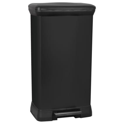 Caixote de Lixo  Deco Preto (39 x 29 x 72 cm - Plástico)