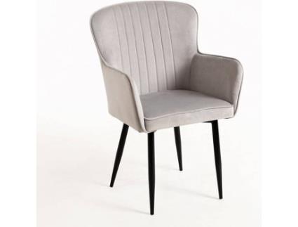Cadeira de Jantar  Dalye (Cinzento - Veludo, Aço Reforçado - 97 x 40 x 40 cm)