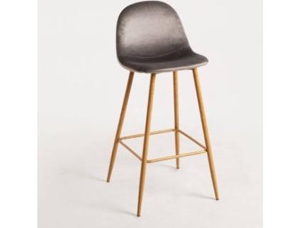 Banco  Teok (Cinzento Claro - Veludo, Aço Reforçado - 100 x 37 x 37 cm)