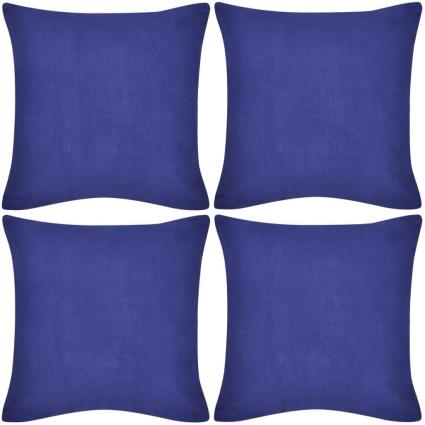 Capas de Almofada  Algodão 4 uni. (Azul - 80 x 80 cm)