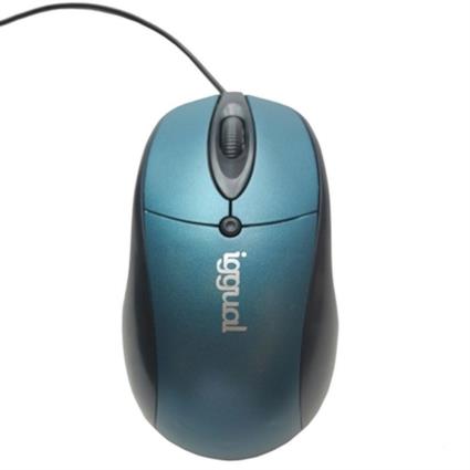 Ratón óptico COM-ERGONOMIC-XL-800DPI azul