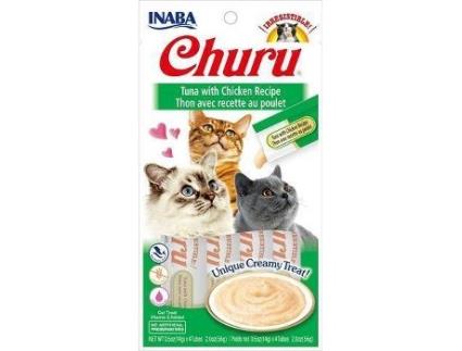 Snack para Gatos  Churu (4x14 g - Todas as Idades - Sabor: Atum com Frango)