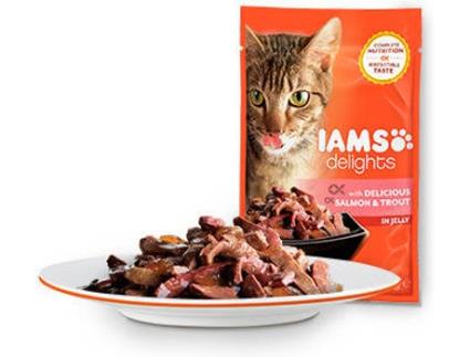 Ração para Gatos  (24x85 g - Húmida - Sabor: Salmão com Truta Geleia)