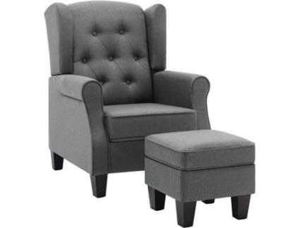 Poltrona  320151 (68 x 78 x 94 cm - Tecido - Cinzento)