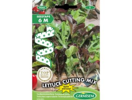 Sementes  Alface De Corte Mistura Em Fita De 6 M (Dunsel, Frisada D'America & Red Salad Bowl)