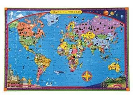 Puzzle  World Map Puzzle for Kids, (Idade Mínima: 3)