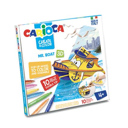 Kit Criar E Colorir  Paperbox 3d Mr. Boat