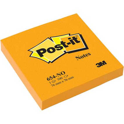 Bloco De Notas Aderentes Post-it 76x76 Laranja Neon