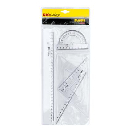 Kit Regua + Esquadro +t Ransf.  Geocollege