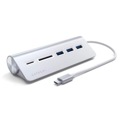 Type-c Aluminum Usb Hub & Card Reader (silver)