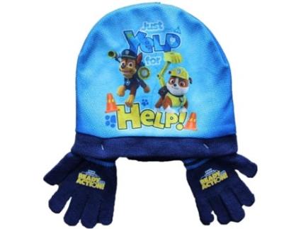 Conjunto de Chapéu, Gorros e Luvas  Patrulha Pata (Azul)