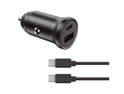 Mobile Tech Cargador Coche 2 Salidas USB/USB-C 20W + Cable USB-C