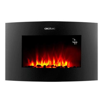 Chaminé Elétrica Decorativa de Parede  Ready Warm 3550 Curved Flames Connected Preto 1000 - 2000 W