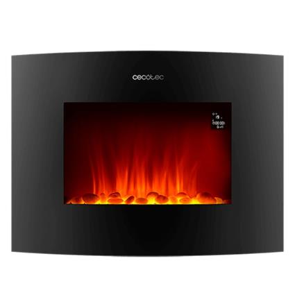 Chaminé Elétrica Decorativa de Parede  Ready Warm 2250 Curved Flames Connected Preto 1000 - 2000 W