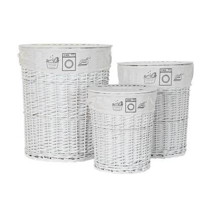 Cesto da Roupa  Poliéster vime (3 pcs) (45 x 45 x 55 cm)