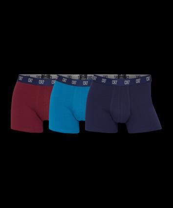 Boxers   Basic Trunk Boxershort 3er Pack Blau Rot F681 8100-49-681 Tamanho M