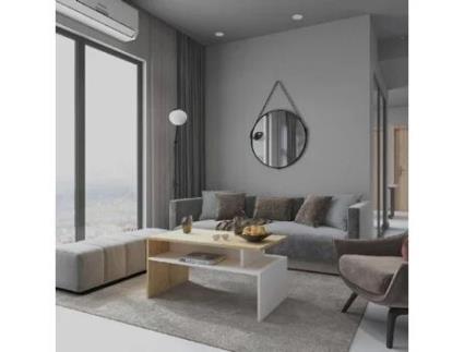 Mesa  Ada (Branco, Carvalho - Placa de Aglomerado de Melamina - 90 x 50 x 43 cm)