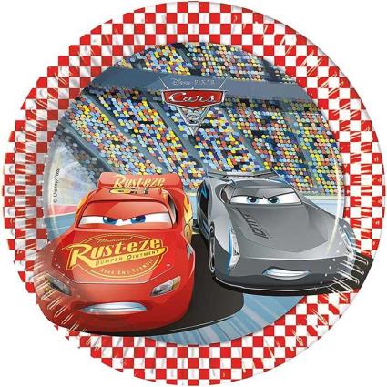 Pratos Papel 20cm Cars 3