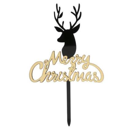 Topo De Bolo Merry Christmas Com Veado