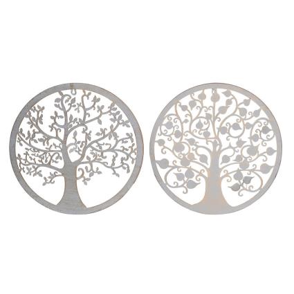 Decoração de Parede  Metal Árvore (2 pcs) (40 x 1 x 40 cm)