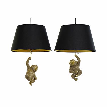 Candeeiro de teto  Dourado Resina 220 V 50 W Macaco (35.5 x 35.5 x 51 cm) (2 pcs)