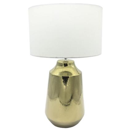 Lâmpada de mesa  Dourado Poliéster Branco Grés (32 x 32 x 51 cm)