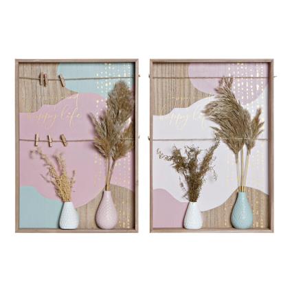 Decoração de Parede  Madeira MDF (35 x 4 x 50 cm) (2 pcs)