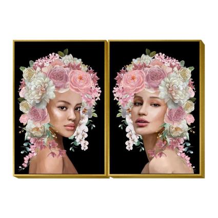 Pintura  Bloemen (80 x 3.5 x 120 cm) (2 pcs)