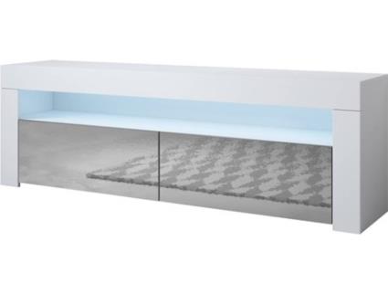 Móvel de TV MÓVEIS BONITOS Aker (140 x 35 x 50.5 cm - Melamina - Branco e Cinzento)