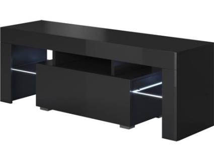 Móvel de TV MÓVEIS BONITOS Elio (130 x 35 x 45 cm - Melamina - Preto)